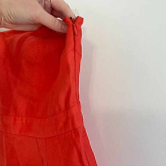 COOPERATIVE URBAN OUTFITTERS Bright Coral Orange Strapless Mini Sheath ? Dress - Picture 5 of 12